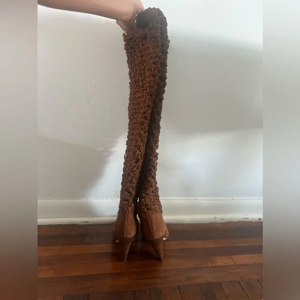 Saint Laurent Suede Twine Niki 105 Boot - Picture 14 of 14